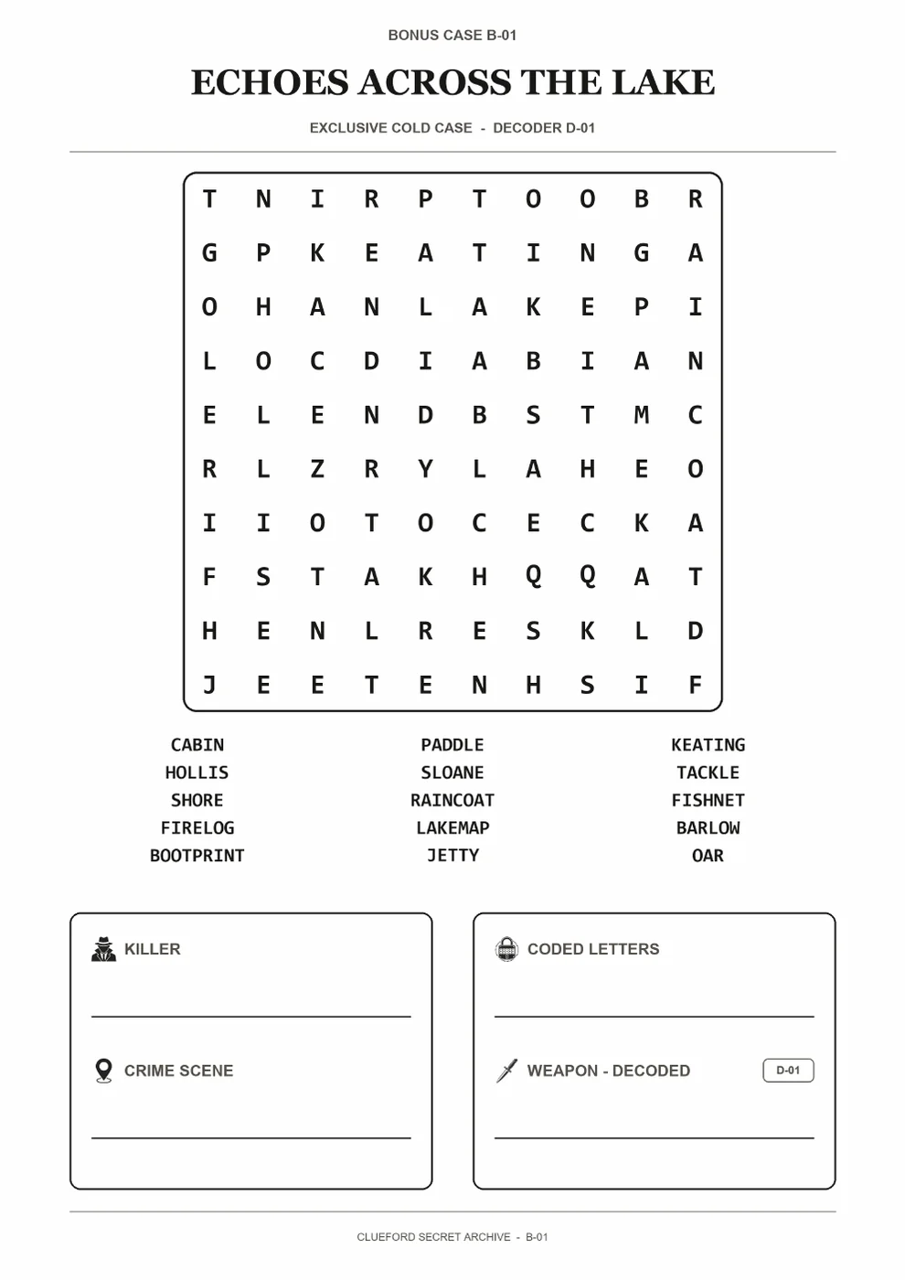 Preview of the first bonus puzzle case